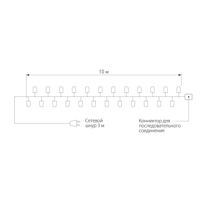 Гирлянда Eurosvet нить 10м IP65 400-101 теплый белый с мерцанием