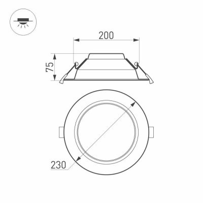 Встраиваемый светодиодный светильник Arlight IM-Cyclone-R230-30W Warm3000 022524(1)