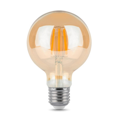 105802006-D Лампа Gauss Filament G95 6W 620lm 2400К Е27 golden диммируемая LED 1/20