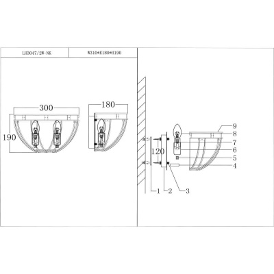 Потолочная люстра Lumien Hall Новара LH3047/3C-NK