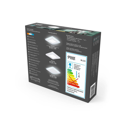 Встраиваемый светодиодный светильник Gauss Backlight BL123