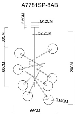 Люстра на штанге Arte Lamp SEVERUS
