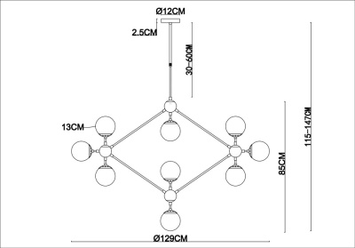 Люстра на штанге Arte Lamp BOLLA