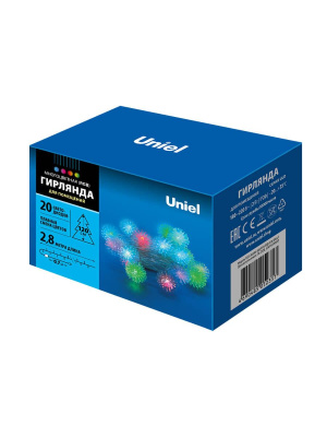 Светодиодная гирлянда Uniel Шарики 220V разноцветный ULD-S0280-020/DTA RGB IP20 BALLS 07921