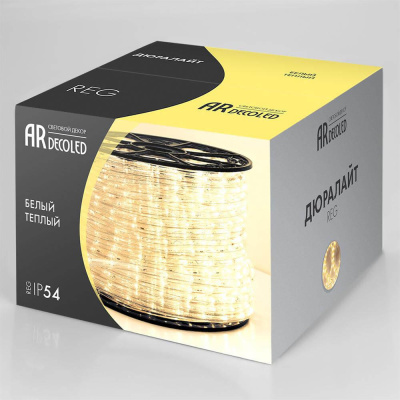 Дюралайт с эффектом мерцания Ardecoled 1.9W/m 36LED/m теплый белый 100M ARD-REG-Flash Warm 024642