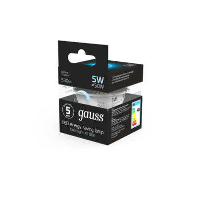 101505205-D Лампа Gauss LED MR16 GU5.3-dim 5W 530lm 4100K  диммируемая 1/10/100