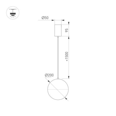 Подвесной светодиодный светильник Arlight SP-Emisfero-R200-16W Warm3000 035996