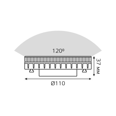 Лампа светодиодная Gauss GX70 12W 3000K матовая 131016112