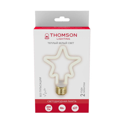 Лампа светодиодная филаментная Thomson E27 4W 2700K трубчатая матовая TH-B2392