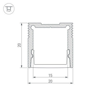 Профиль Arlight SL-SLIM20-H20-3000 ANOD 036038