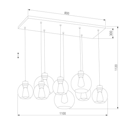 Подвесная люстра TK Lighting 4113 Cubus Graphite