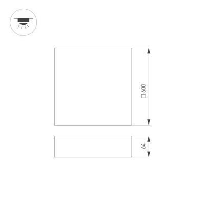 Потолочный светодиодный светильник Arlight SP-Quadro-S600x600-60W Warm3000 034804