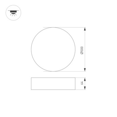 Потолочный светильник Arlight SP-RONDO-R500-50W Day4000 034817