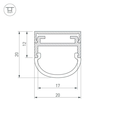 Профиль Arlight ARH-WIDE-B-H20-2000 ANOD 016188