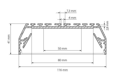 Профиль с рассеивателем Arlight ALU-POWER-116-2000 ANOD+FROST 021941