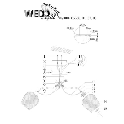 Потолочная люстра Wedo Light Bardi 66658.01.37.05