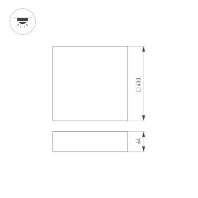 Потолочный светодиодный светильник Arlight IM-Quadro-Emergency-3H-S400x400-44W Day4000 041026
