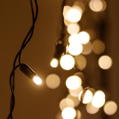 Уличная светодиодная гирлянда Ardecoled бахрома ARD-Edge-Classic-2400x600-Black-88LED-Milk-STD Warm 034107