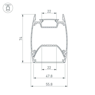 Профиль Arlight ARH-Line-4874-Dual-2000 Anod 036345