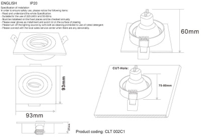 Встраиваемый светильник Crystal Lux CLT 002C1 WH