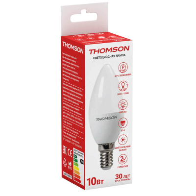 Лампа светодиодная Thomson E14 10W 4000K свеча матовая TH-B2018