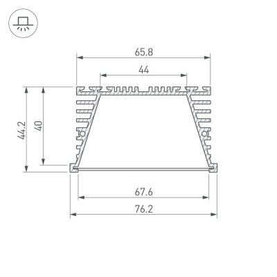 Профиль Arlight KLUS-POWER-RW70F-2000 ANOD 019881