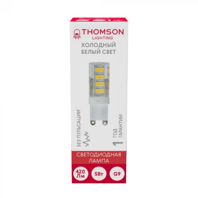 Лампа светодиодная Thomson G9 5W 6500K прозрачная TH-B4241