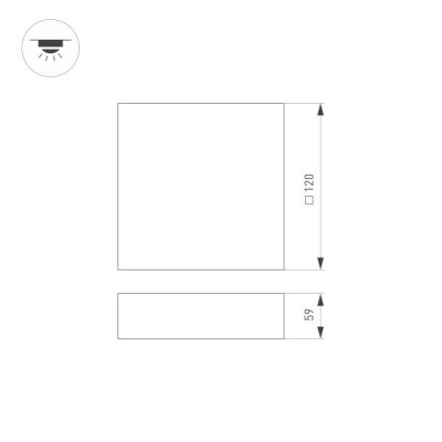 Потолочный светодиодный светильник Arlight SP-Quadro-S120x120-13W Day4000 034735