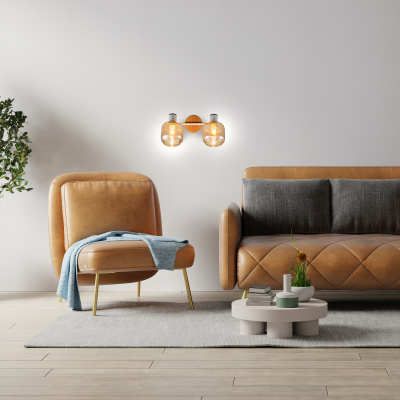 Escada 10177/2A E14*40W White/Chrome/Wood