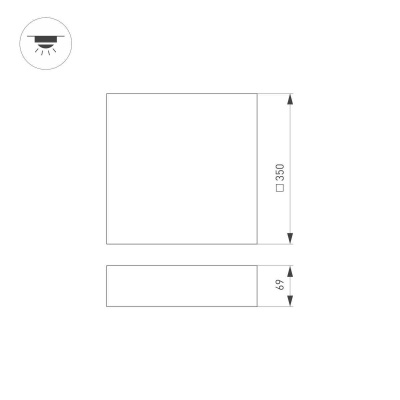 Потолочный светодиодный светильник Arlight IM-Quadro-Emergency-3H-S350x350-33W Warm3000 041012