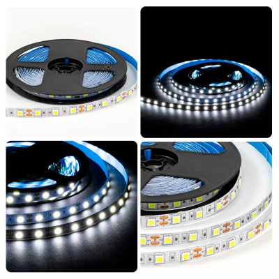 Светодиодная лента OGM 14,4W/m 60LED/m 5050SMD холодный белый 5M LSE-270
