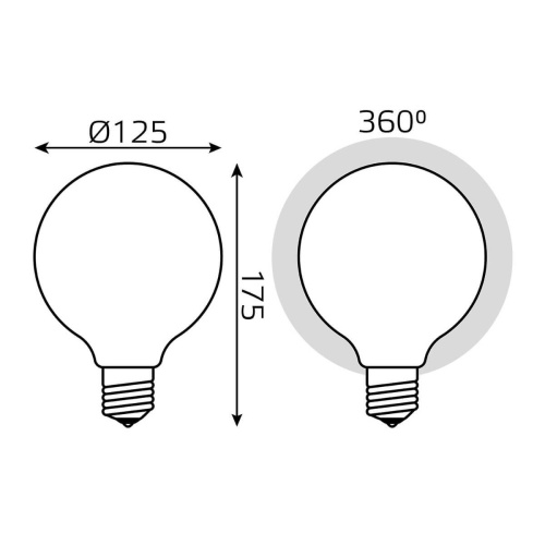 Лампа светодиодная филаментная диммируемая Gauss E27 10W 3000К матовая 187202110-D