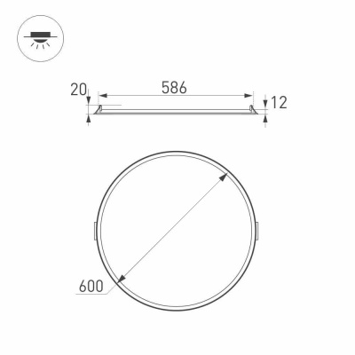 Встраиваемый светодиодный светильник Arlight DL-600A-48W Day White 020438
