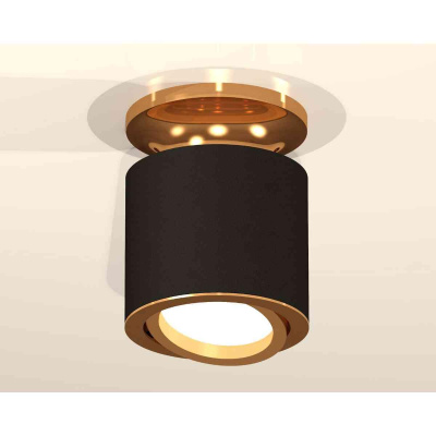 Комплект накладного светильника Ambrella light Techno Spot XS7402100 SBK/PYG черный песок/золото желтое полированное (N7929, C7402, N7004)