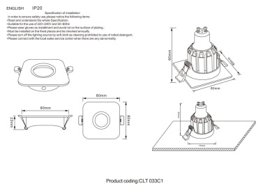 Встраиваемый светильник Crystal Lux CLT 033C1 BL