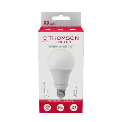 Лампа светодиодная Thomson E27 24W 3000K груша матовая TH-B2351