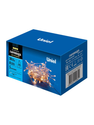 Светодиодная гирлянда Uniel 220V теплый белый ULD-S0500-050/DTA Warm White IP20 UL-00005256