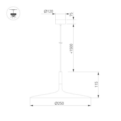 Подвесной светодиодный светильник Arlight SP-Fiore-R250-8W Warm3000 035953