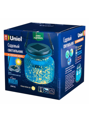 Светильник на солнечных батареях Uniel Modern USL-M-210/GN120 Blue Jar UL-00003208