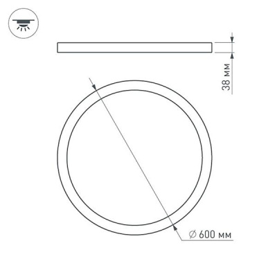 Потолочный светодиодный светильник Arlight SP-R600A-48W Warm3500 029843