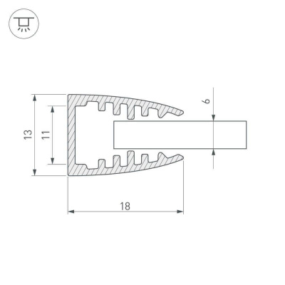 Профиль Arlight TOP-SHELF6-2000 ANOD 016978
