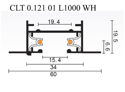 Шинопровод встраиваемый однофазный Crystal Lux CLT 0.121 01 L1000 WH