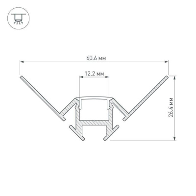 Профиль Arlight ARH-DECORE-S12-INT-2000 ANOD внутренний 023868