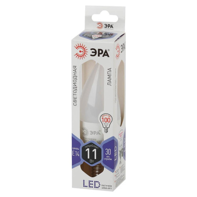 Лампа светодиодная ЭРА E14 11W 6000K матовая LED BXS-11W-860-E14 Б0032994