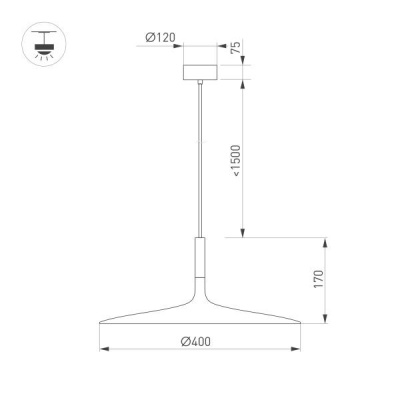 Подвесной светодиодный светильник Arlight SP-Fiore-R400-13W Warm3000 036001