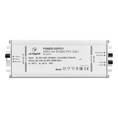 Драйвер Arlight ARPJ-UH-892800-PFC-Dali 54-89V 250W IP67 2,8A 031914