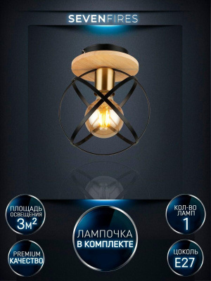 Потолочный светильник Seven Fires Mirna WD3573/1C-BK-AB