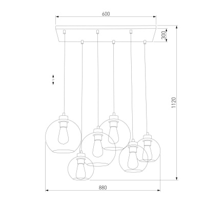 Подвесная люстра TK Lighting 2833 Cubus