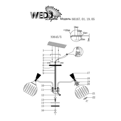 Потолочная люстра Wedo Light Флоринда 66167.01.09.05