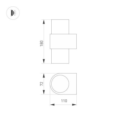 Настенный светодиодный светильник Arlight Sp-Spicy-Wall-Twin-S180X72-2X6W Day4000 033851